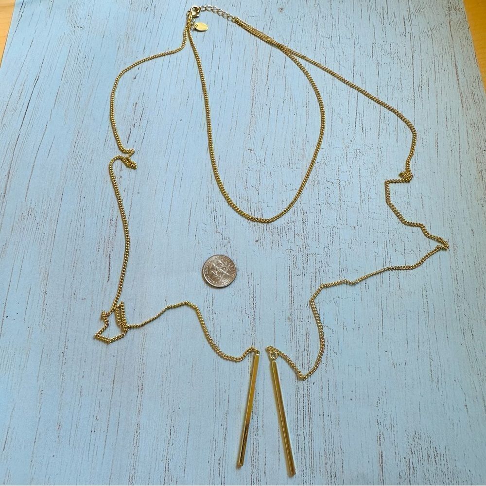 Sterling Forever Choker Dangle Gold Plated Necklace